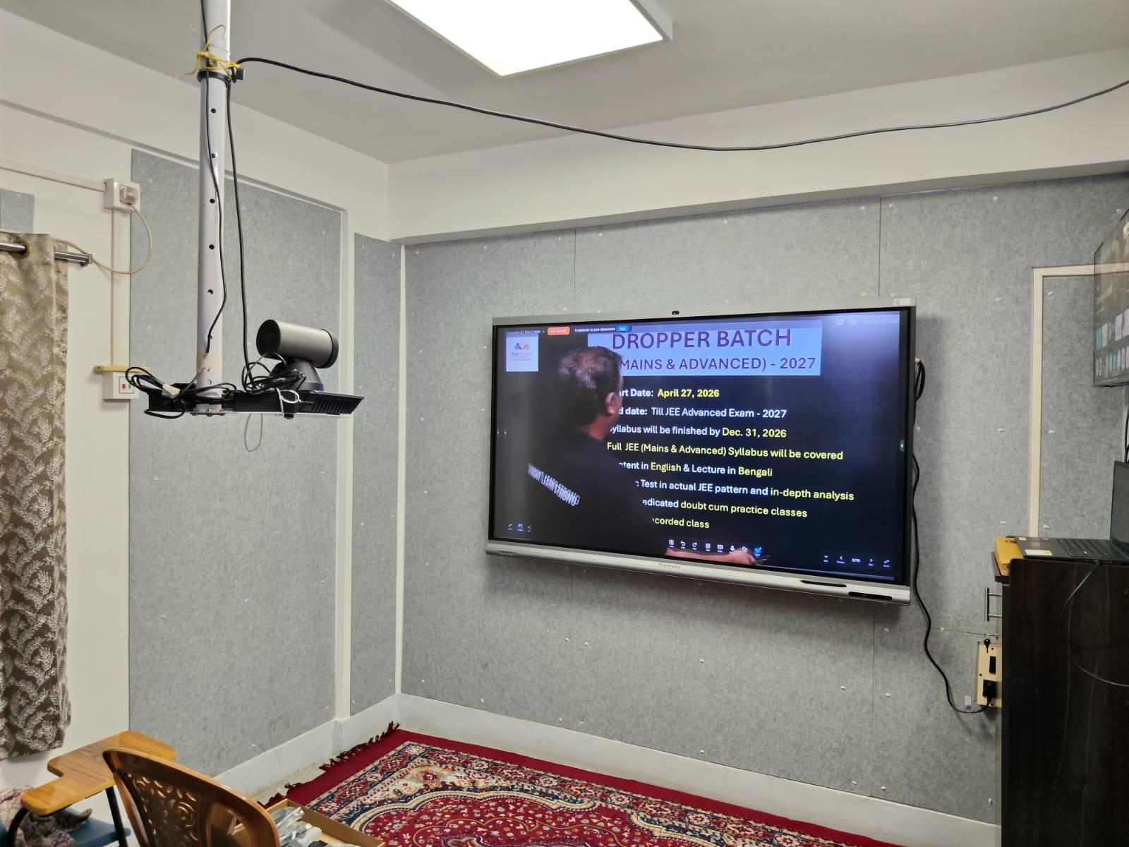Digital board enabled classroom at Just Studies Academy
