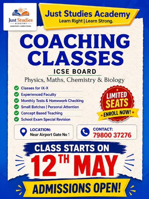 ICSE coaching information poster by Just Studies Academy
